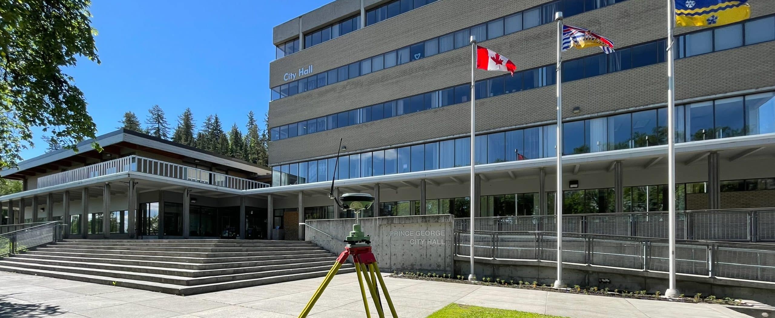 Geomatics Surveyor, Surveying in downtown Prince George.